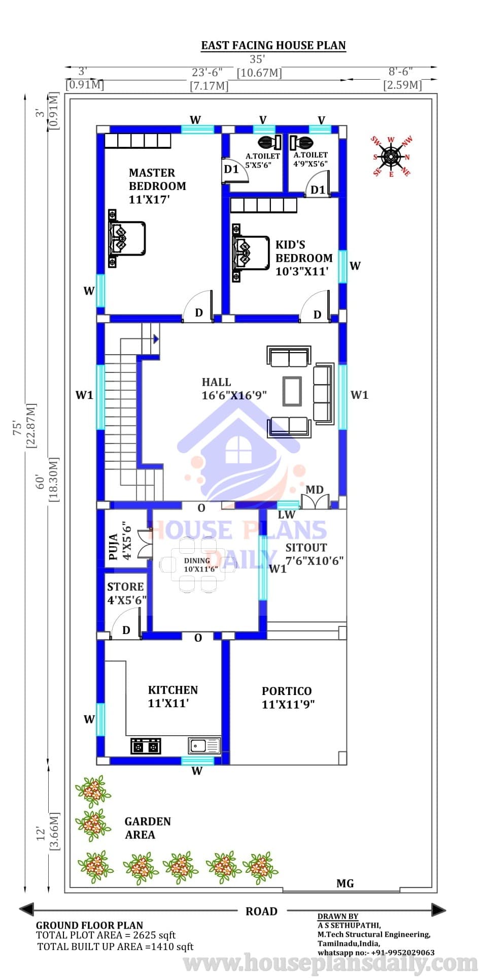 Beautiful East Facing Vastu House Design