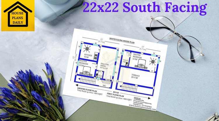 22x22 Best South Face Vastu House Plan