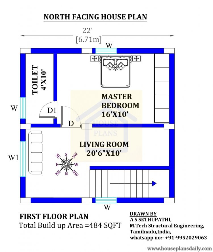 22x22  North Face Building Plan