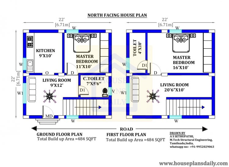 22x22  North Face Building Plan