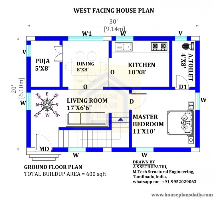 30x20 West Facing House Design House Plan And Designs PDF Books 30x20 West Facing House Design House Plan And Designs PDF Books