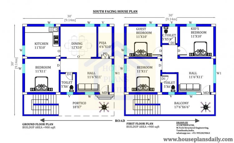 30x30 South Face House Model