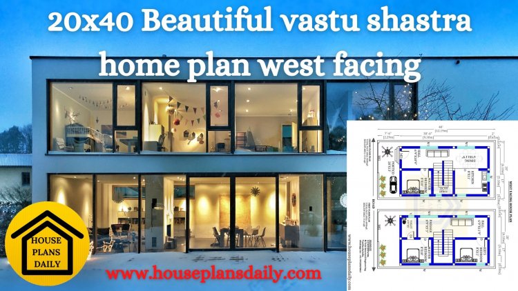 20x40  Vastu Shastra Home Plan West Facing