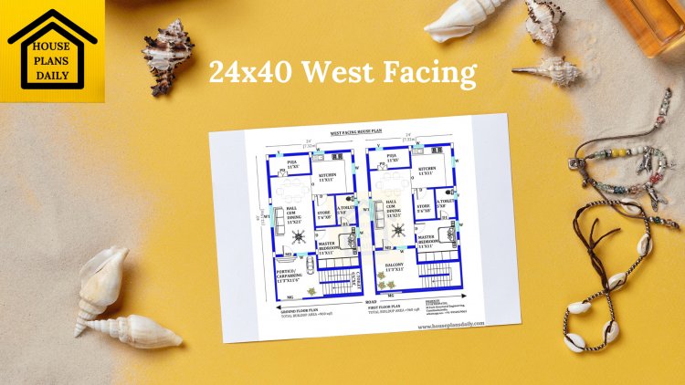 24x40 West Facing Vastu House Plan