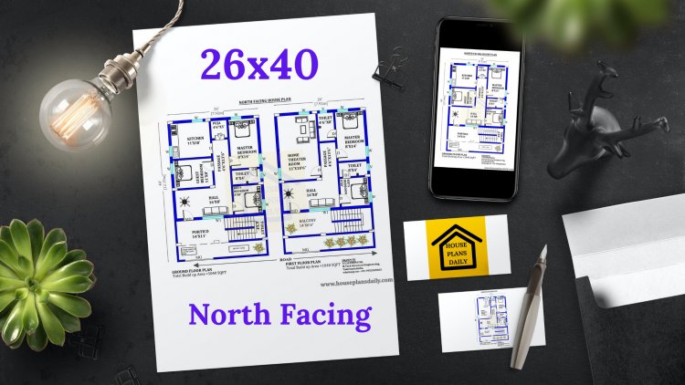 26x40  North Face Vastu Home Plan