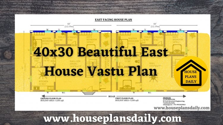 40x30 East Facing House Vastu Plan