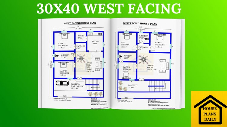30x40 West Facing Vastu House Design House Designs And Plans PDF Books