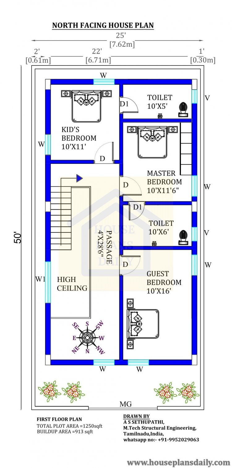 25x50 North Facing Vastu Home Design House Designs And Plans PDF Books