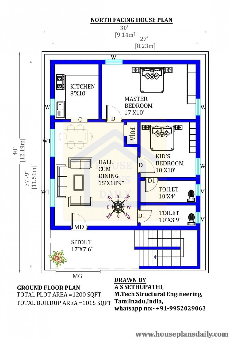 30x40 North Facing House Plan House Plan And Designs PDF Books