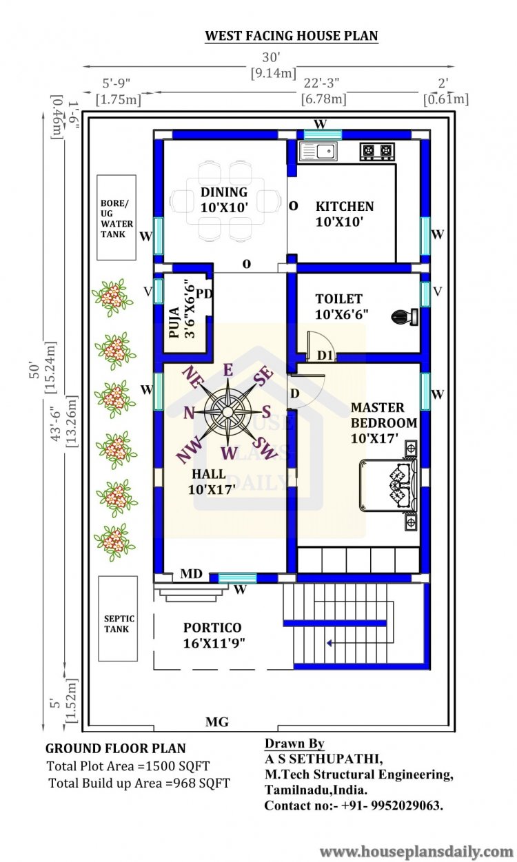 30x50 West Facing Home Design House Designs And Plans PDF Books