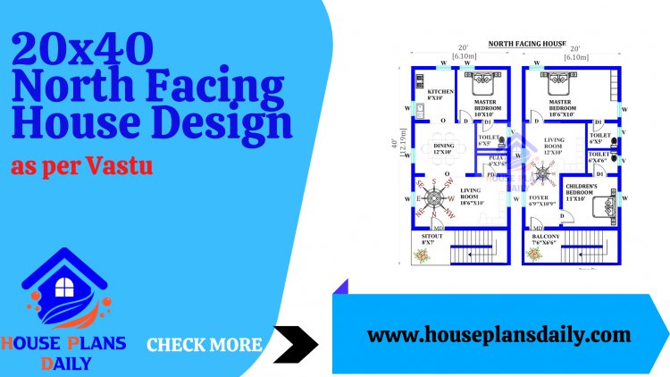 20x40  North Facing House Design as per Vastu