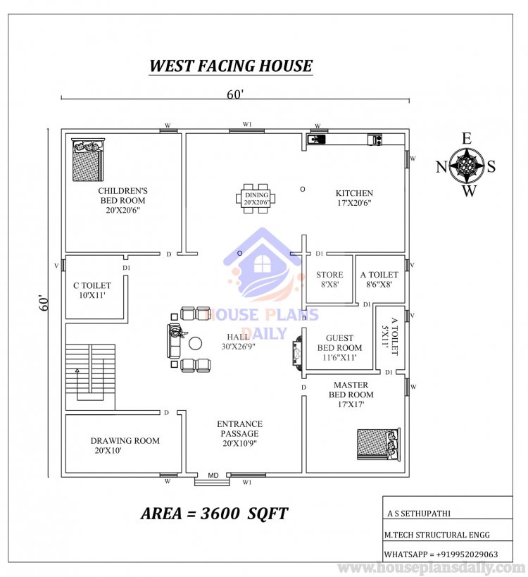 west face floor plan