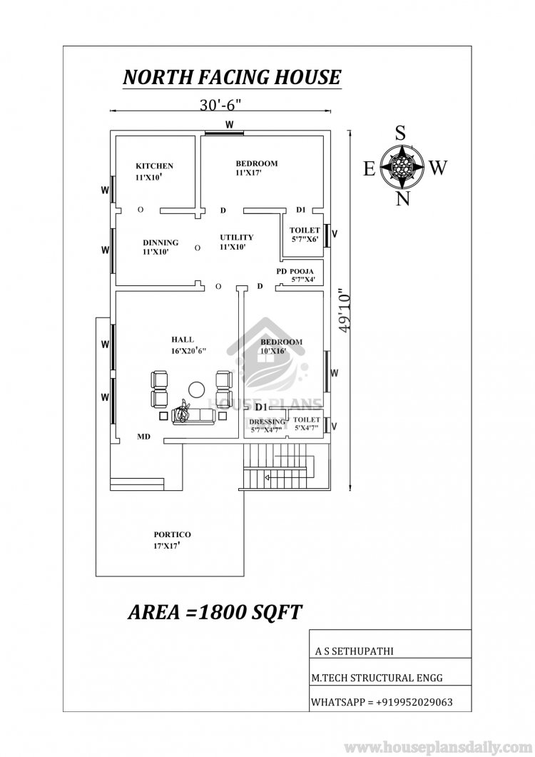 north facing home map