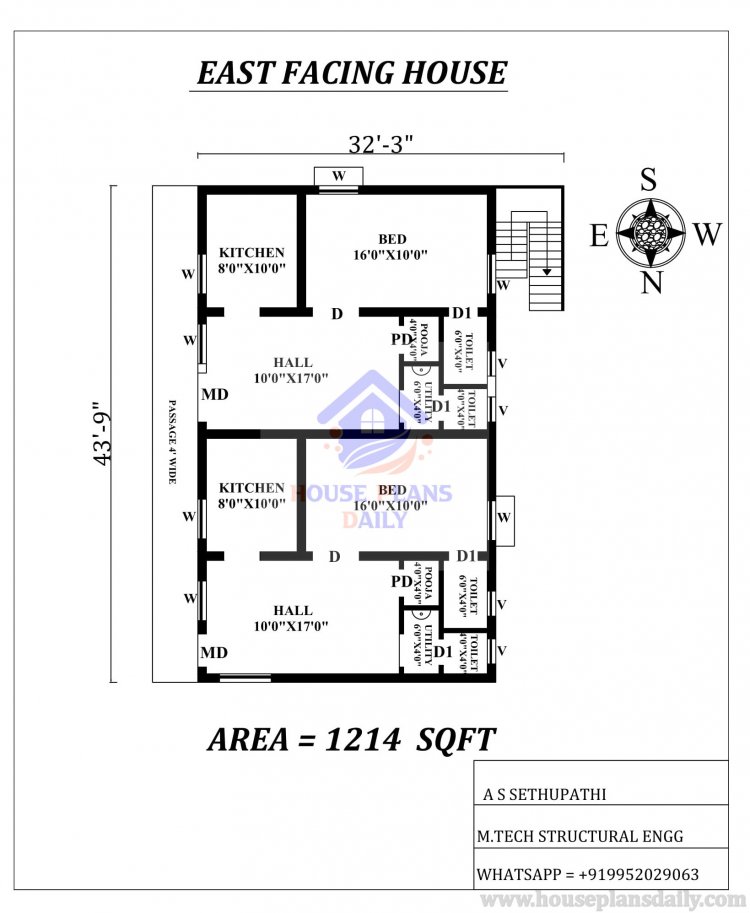 EAST FACING HOUSE PLAN AS PER VASTU SHASTRA