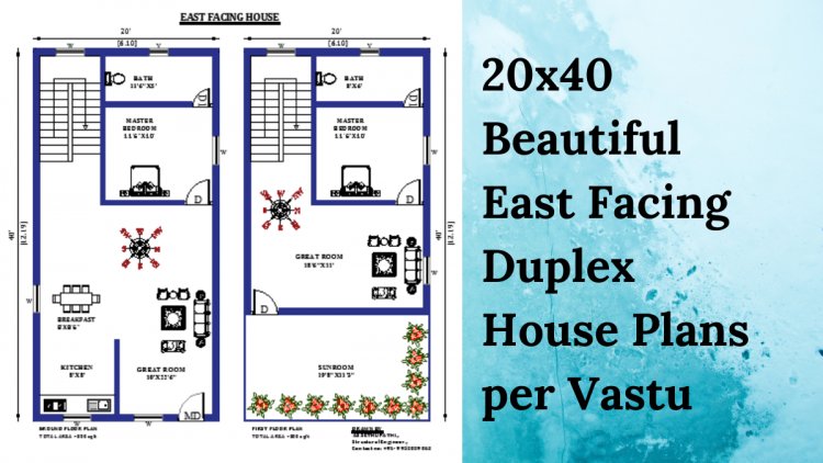 20x40 East Facing Duplex House Plans  As Per Vastu