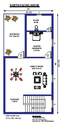 20x40  North facing house design