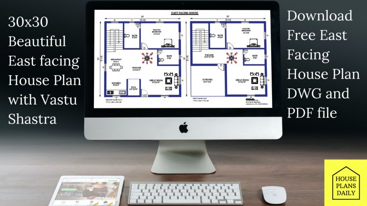 30x30 East facing House Plan with Vastu Shastra