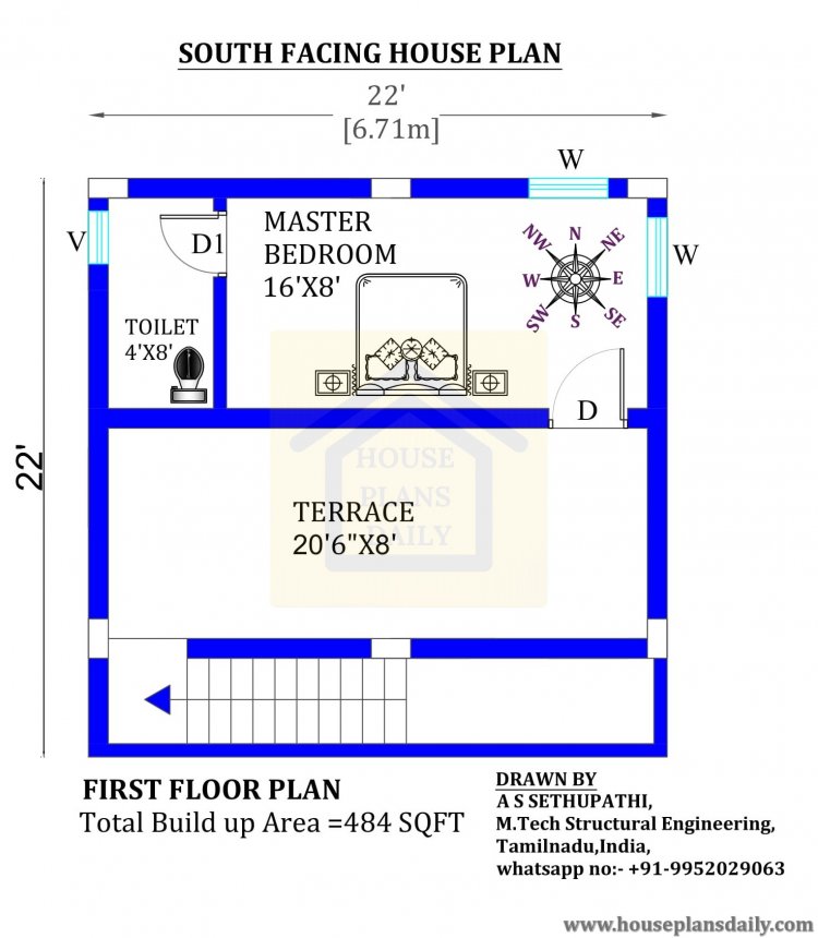 south face house plan