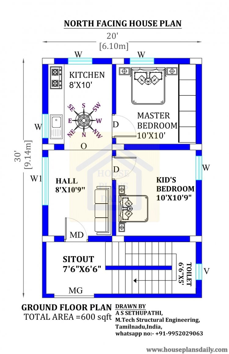 20x30 Best North Facing House Plan With Vastu House Designs And Plans 
