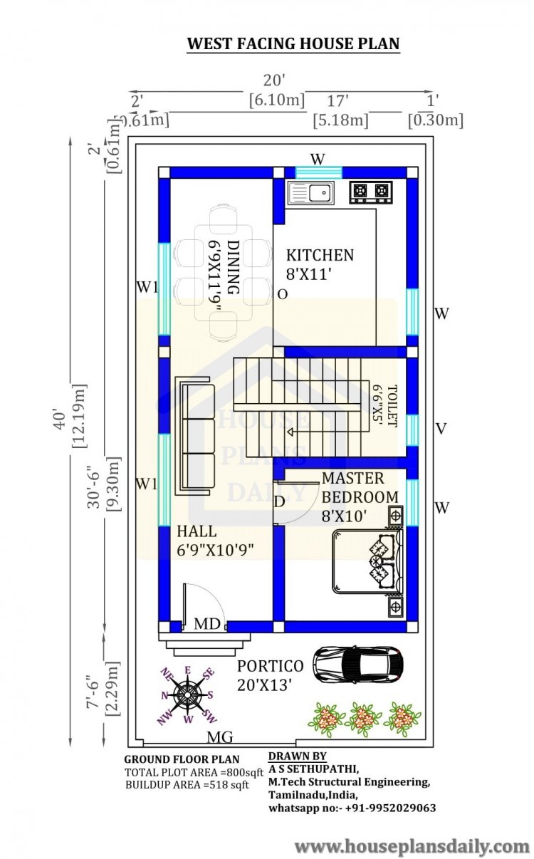 west facing house plan 