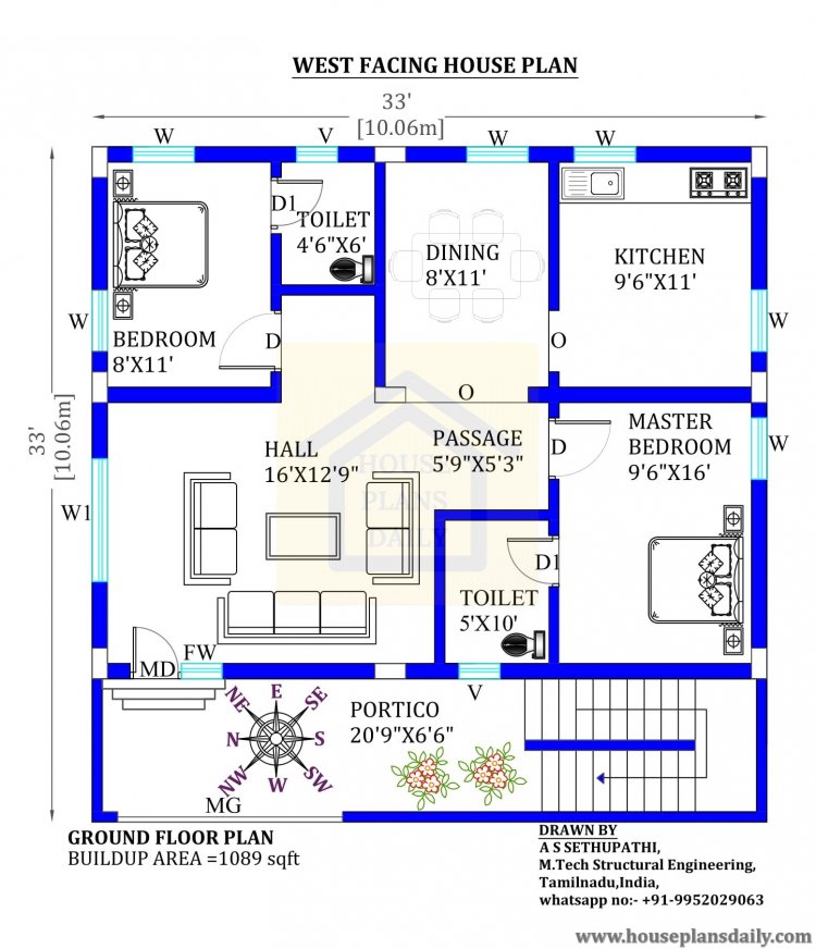 33x33 West Facing Vastu House Plan House Designs And Plans PDF Books