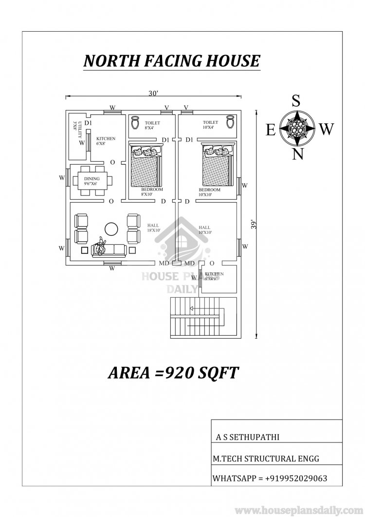2BHK House Plans As Per Vastu Shastra House Plans 2bhk House Plans 