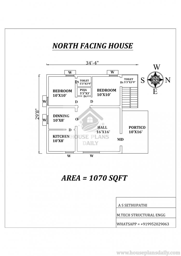 2BHK House Plans As Per Vastu Shastra | house plans | 2bhk house plans