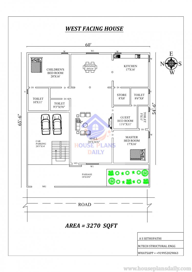 3BHK House Plans | 3BHK Home Designs | House Plans As Per Vastu Shastra