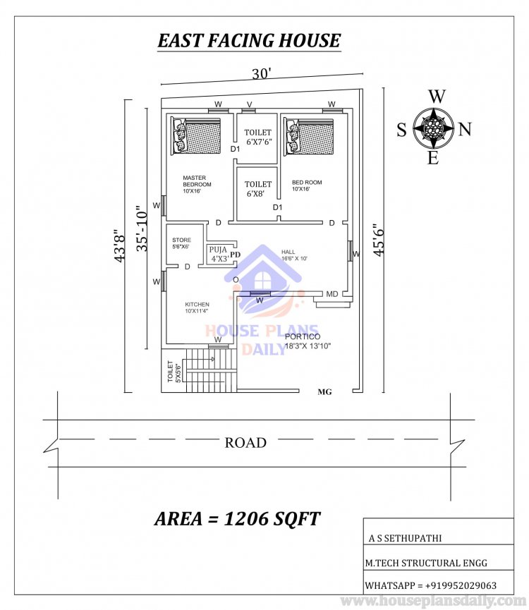 East Facing 2BHK House Plan Book | East Facing Vastu Plan | House Plans