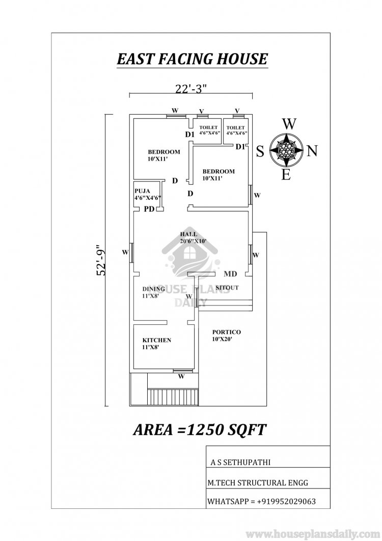 East Facing 2BHK House Plan Book | East Facing Vastu Plan | House Plans