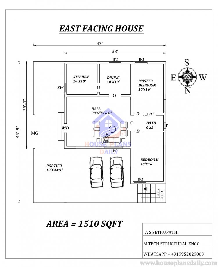 East Facing 2BHK House Plan Book East Facing Vastu Plan House Plans 