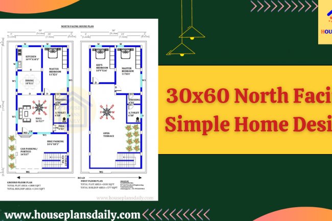 30x60 North Facing Simple Home Design | Chota Ghar Ka Design