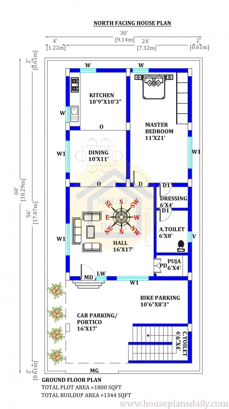 30x60 North Facing Simple Home Design | Chota Ghar Ka Design