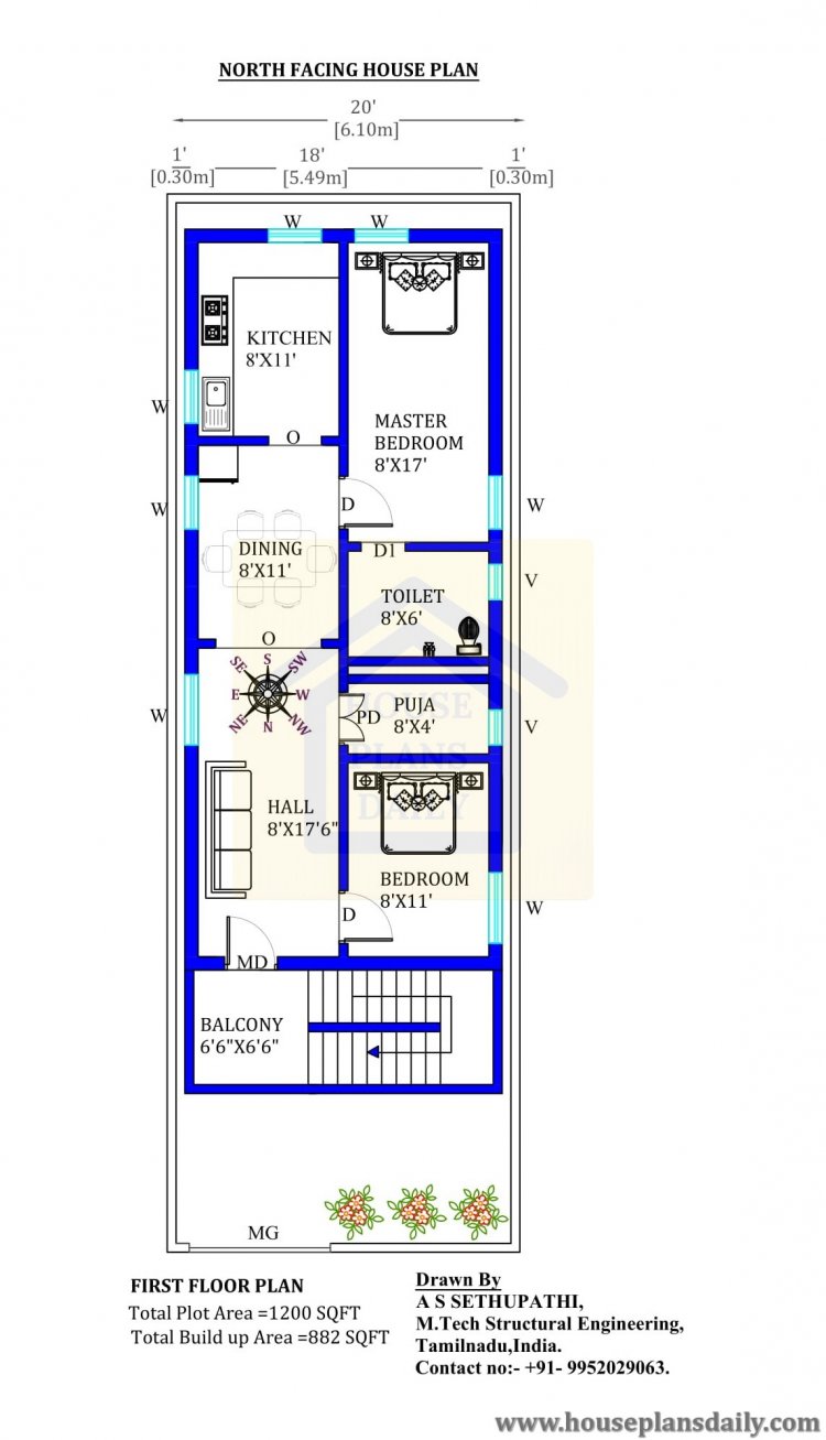 20x60 Modern House Plan 20 60 House Plan Design 20 X 60 2BHK House 20x60 Modern House Plan 20 60 House Plan Design 20 X 60 2BHK House