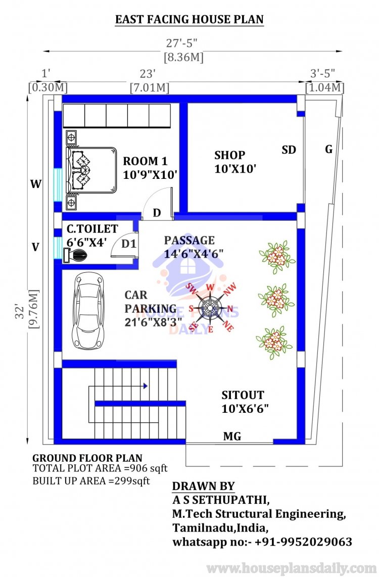 Modern House Plan and Elevation | House Design | Front Elevation Drawing