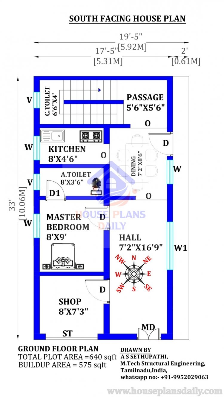 House Design with Shop In Front | South Facing Home Design