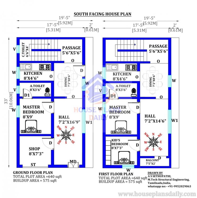 House Design with Shop In Front | South Facing Home Design