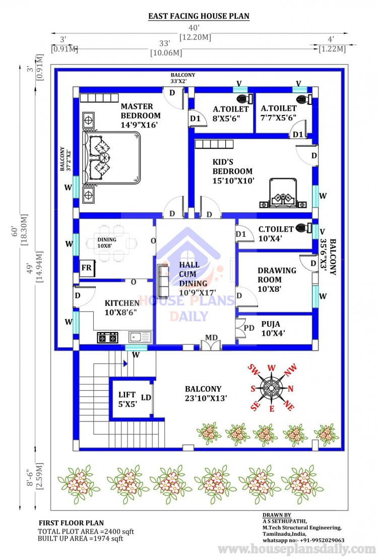 House Plan with Car Parking | 40x60 House Plans | Modern Home