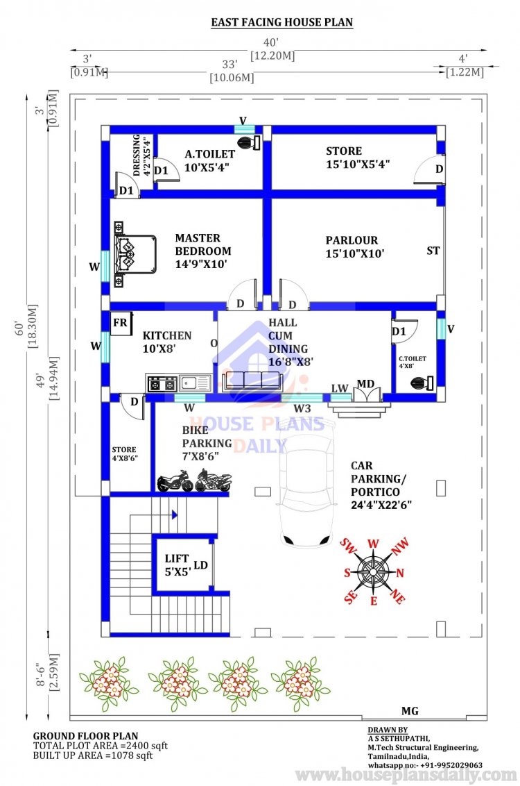 House Plan with Car Parking | 40x60 House Plans | Modern Home