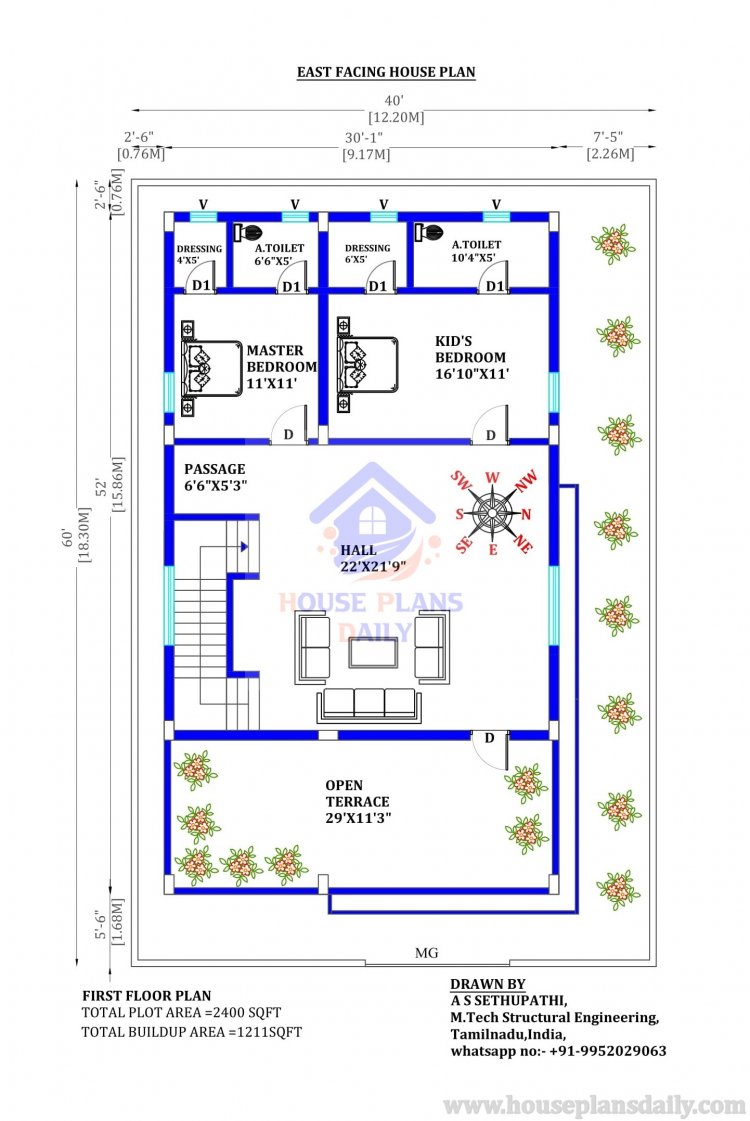 40x60 House Plan | Duplex House | Modern House