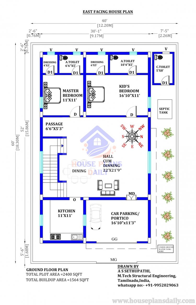 40x60 House Plan | Duplex House | Modern House