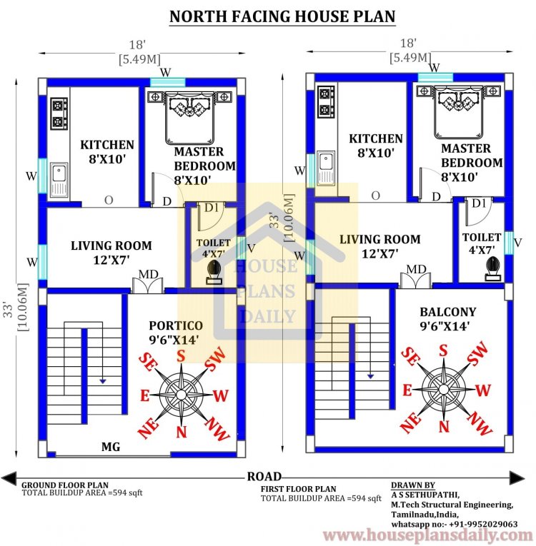North Facing Home Design | Ghar Ka Naksha Vastu Ke Anusar