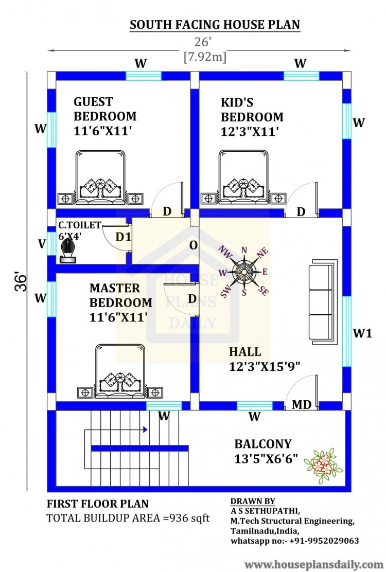 South Facing House Floor Plan Vastu