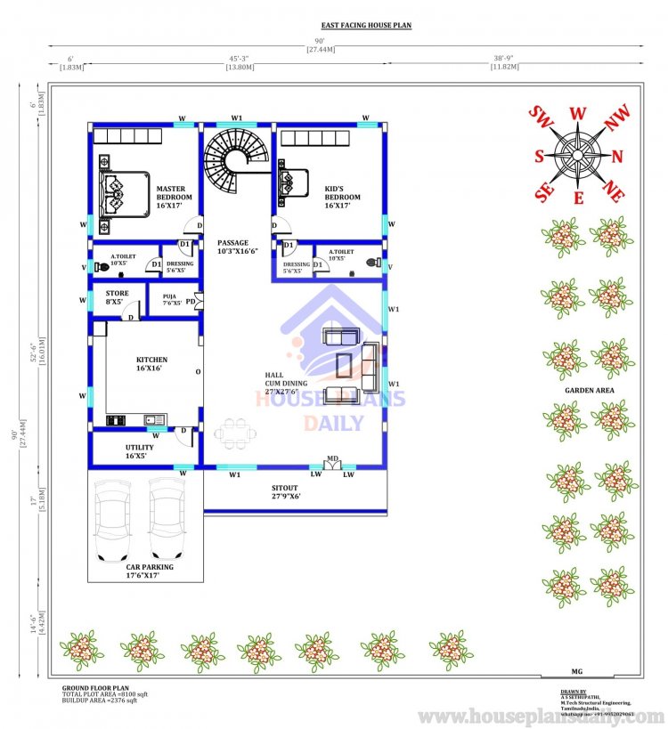 modern house with nadumuttam