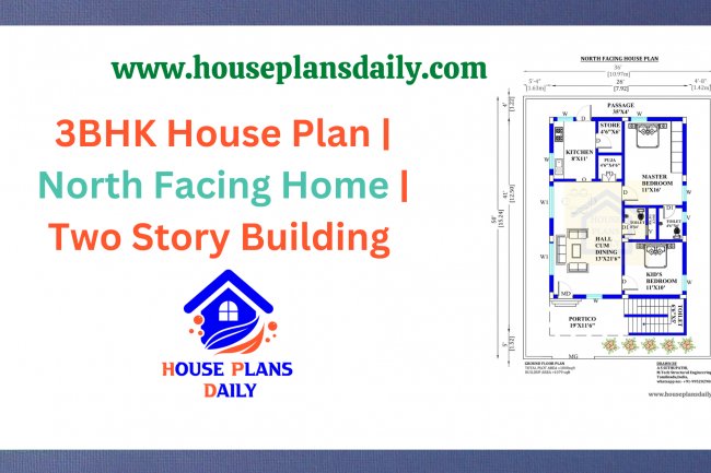 3BHK House Plan | North Facing Home | Two Story Building