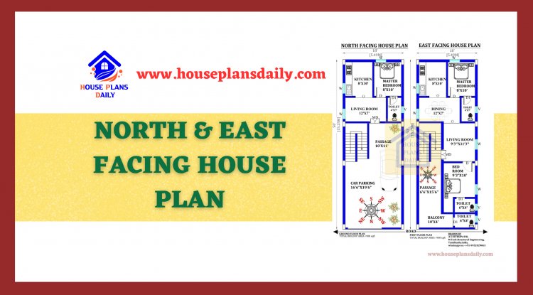 North and East Facing House Plan | 900 Sqft Floor Plan