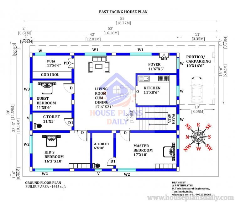 Kerala Style House Design East Facing