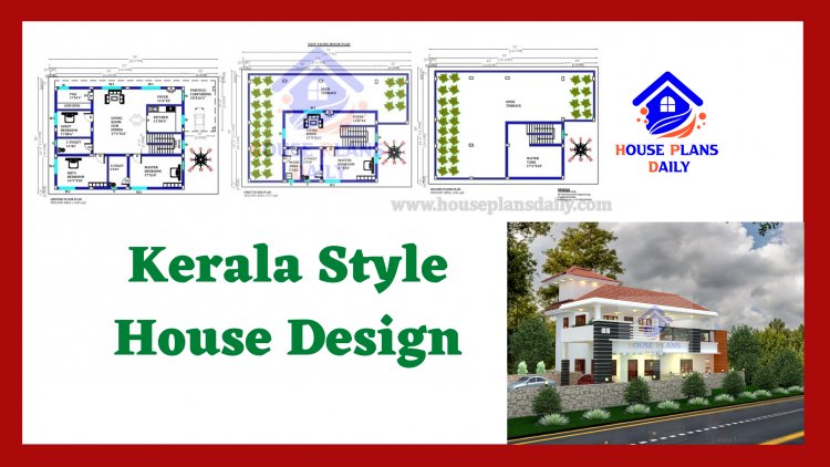 Kerala Style House Design | East Facing Home Plan with Elevation