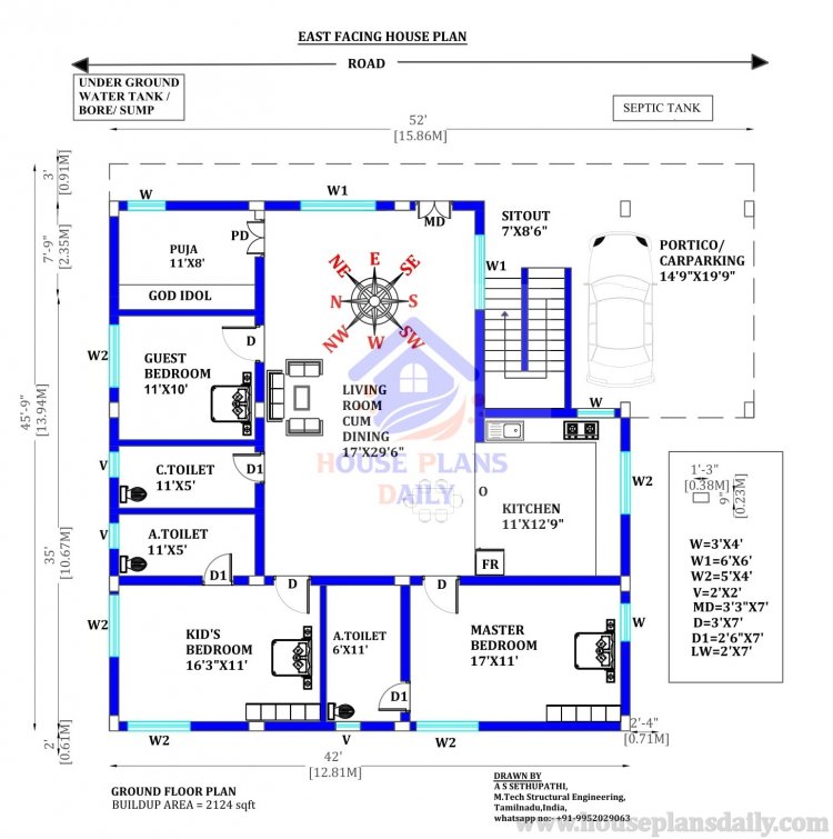 East Facing House Plan As Per Vastu | Modern Elevation Design