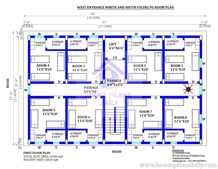 Hostel Plan | Hostel Floor Plan | Hostel Building Plan